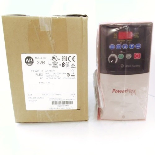 Allen Bradley 0.75KW PowerFlex 40 Adjustable Frequency AC Drive 22B-D2P3N104 342-528V 3PH New