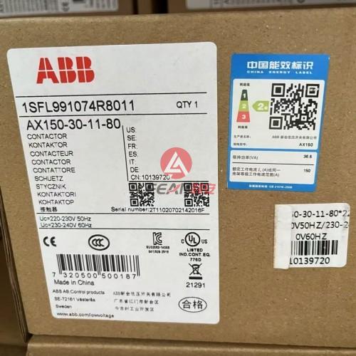 ABB 3 Poles AC Contactor AX150-30-11-80 1SFL991074R8011 220-230V 50/60Hz Main Circuit 1000V New