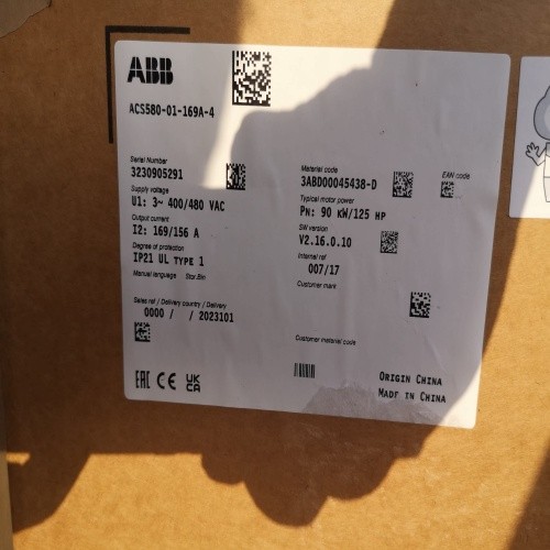 ABB AC General Purpose Wall-mounted Drive ACS580-01-169A-4 with Keypad New