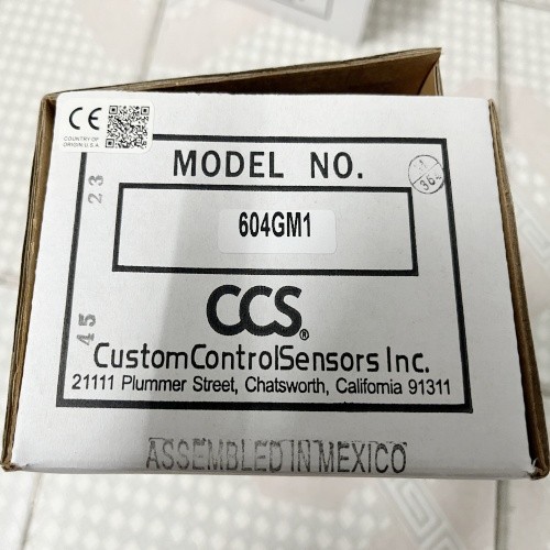 CCS Custom Control Sensors Industrial Aluminum Gage ​Pressure Switch 604GM1 Range 1.2 to 18 PSIG New