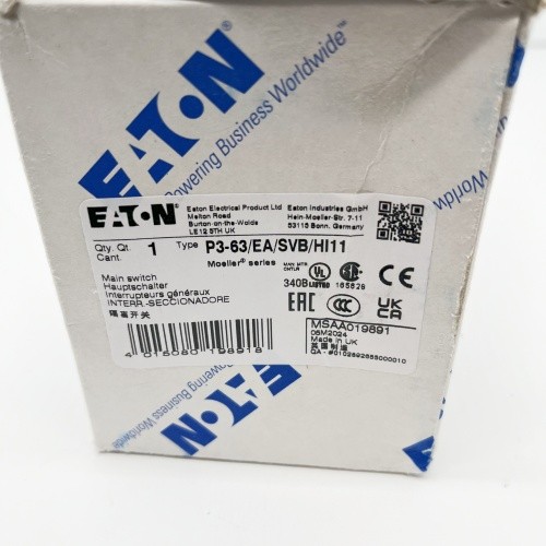 Eaton Flash Mounted Switch P3-63/EA/SVB/HI11 Rotary Disconnect Main Switches New