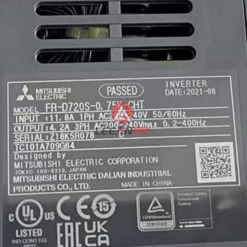 Mitsubishi Electric Frequency Inverter FR-D720S-0.75K-CHT Single Phase 0.75KW AC200-240V 50/60Hz New