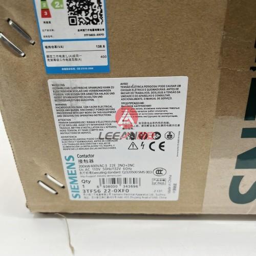 SIEMENS 200KW AC Contactor 3TF5622-0XF0 with Auxiliary Contacts 2NO 2NC AC110V 50/60Hz New