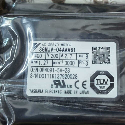 Yaskawa 3 Phase 400W AC Servo Motor SGMJV-04AAA61 Industrial Rotary Motors 3000RPM New