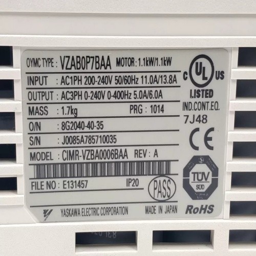 OMRON YASKAWA OYMC V1000 Compact Series Frequency Inverter VZAB0P7BAA CIMR-VZBA0006BAA Motor 1.1KW New